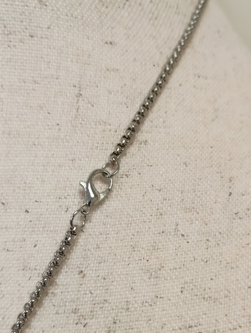 Silver Tone Pave Ball Pendant Necklace Chain Minimalist Layering Jewelry - Picture 4 of 7